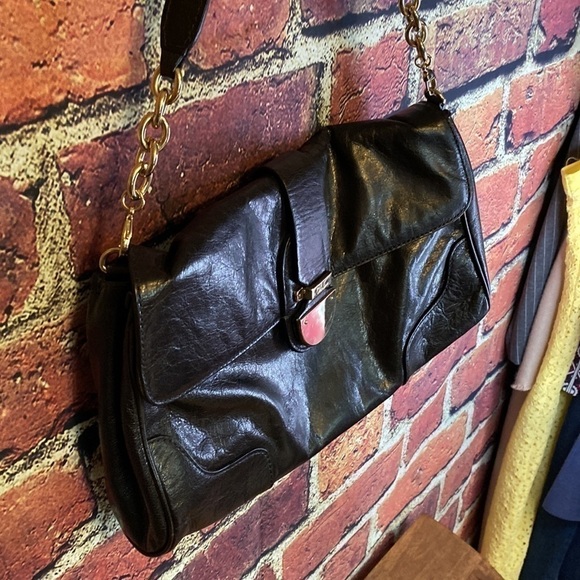 Cole Haan Black Leather Shoulder Bag - Picture 7 of 17